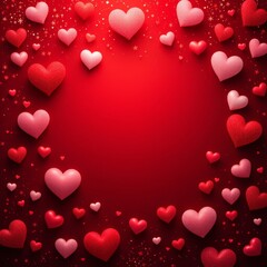 red hearts background