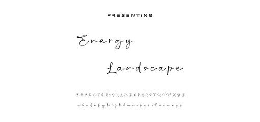 Hand drawn vector alphabet. Modern monoline signature script font. Elegant Signature Font. Best Alphabet Beautiful Calligraphy Signature Font lettering