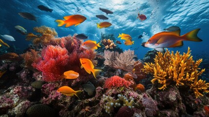 Obraz premium Vibrant Coral Reef Under The Sea