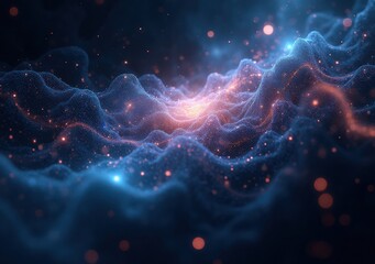 Obraz premium Vibrant cosmic landscape displaying swirling colors and luminous celestial elements