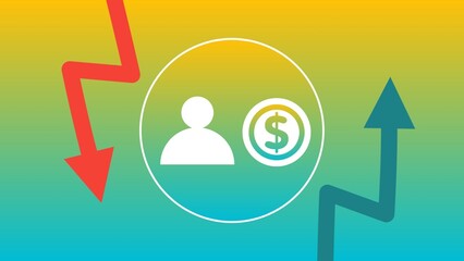 Personal finance gains and loss concept. Positive and negative financial result idea design. Good abd bad money situation