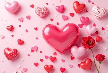 valentine background with hearts