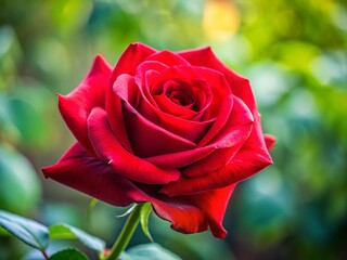 Close-Up Blooming Red Rose with Copy Space - Vibrant Floral Photography