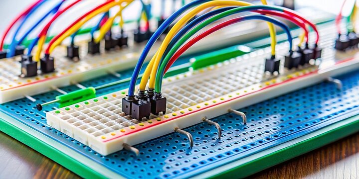 Close-up Candid Shot: Breadboard with Two Modules, 2.54mm Grid