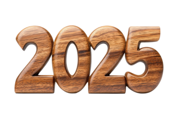 Polished wooden numbers 2025 home decor glossy finish