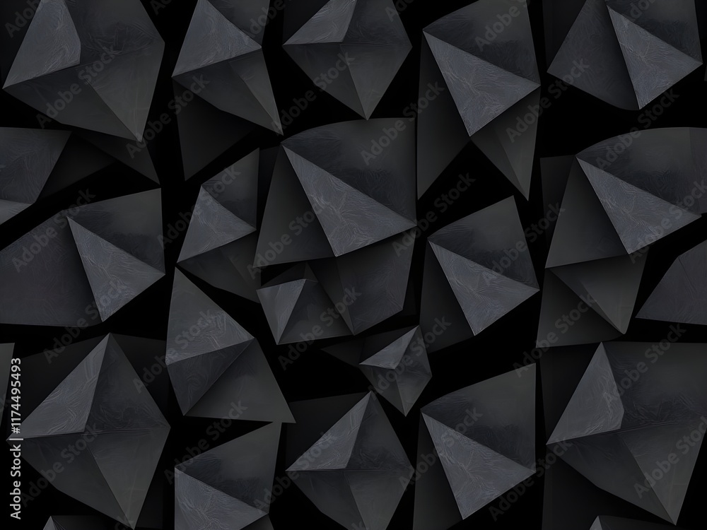 Poster abstract 3d rendering of polygonal black background. futuristic polygonal background.