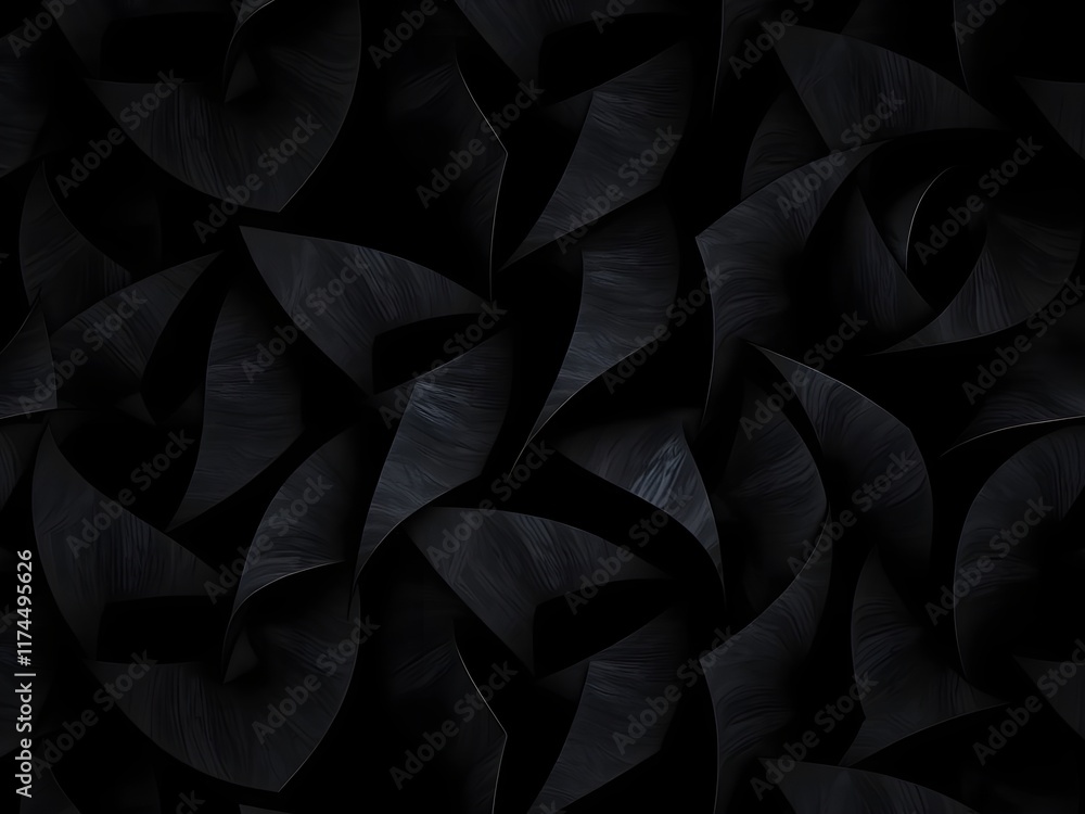 Poster black abstract background with curved lines. 3d rendering, 3d illustration.