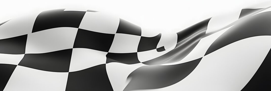 Fototapeta Checkered Flag Waves Beautifully: Race Finish