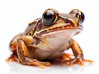 Naklejka premium Close-up of Nyctixalus margaritifer Frog on Isolated Background - High-Resolution Stock Image