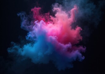 Obraz premium Colorful smoke patterns fill the air in a dramatic cloud formation at night