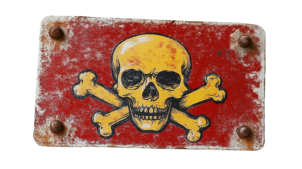 skull and crossbones sign isolated on white background