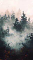 Misty Forest Landscape: A Dreamy Nature Scene