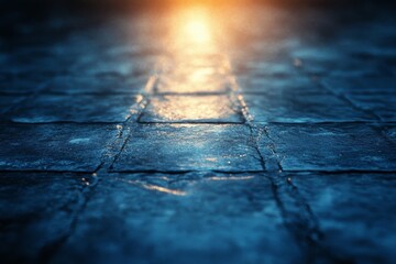 Obraz premium Old stone floor with a dramatic play of light and shadows