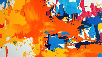 Fototapeta premium Dynamic Colorful Abstract Artwork - Modern Art, Bold Colors, Deep Mood