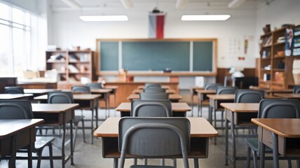 Empty Classroom Ready for Students