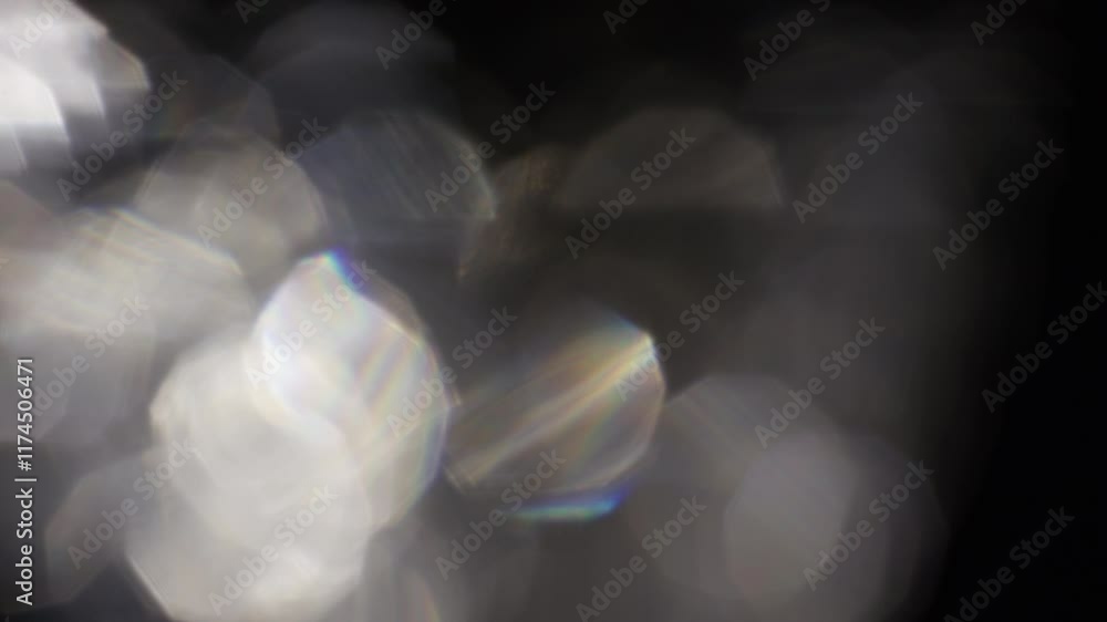 Aufkleber abstract light bokeh with subtle prism reflection and dark background motif