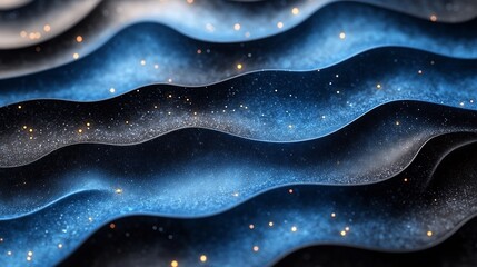 Stunning Close-Up Photo: Glimmering Blue Waves Flowing Softly. AI Generated