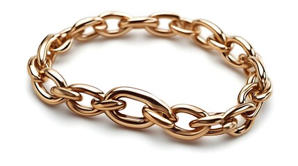 Fototapeta premium A Gold Chain Bracelet on White Background