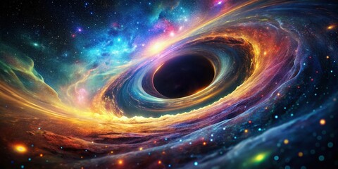 Obraz premium Cosmic Enigma: A Journey Through Black Holes, Galaxies, and Quantum Realms