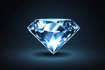 Brilliant blue diamond gemstone on dark background showcasing sparkle and clarity