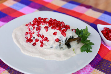 Chiles en Nogada, typical food in the months of september and october in Mexico