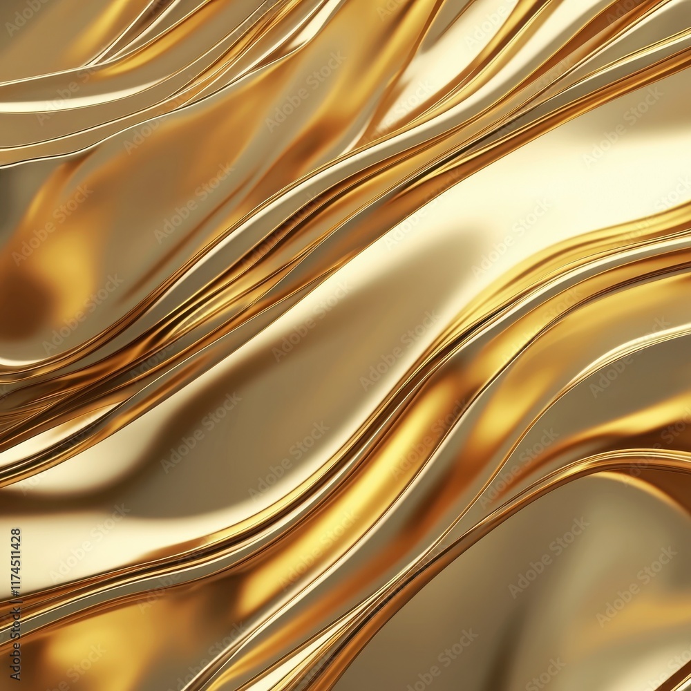 Poster golden ripples in hyperrealistic detail art creation abstract concept studio environment close-up vi