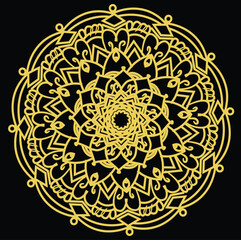 mandala design luxury ornamental black background vector