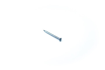 Photo of a special nail for concrete. Made of metal that is strong enough to penetrate the hardness of concrete.