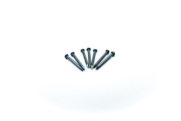 Photo of a bunch of special nails for concrete. Made of metal that is strong enough to penetrate...