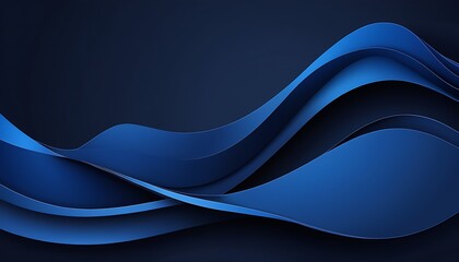 Obraz premium dark blue abstract waves banner design. elegant wavy paper layer vector background 