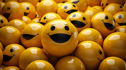 Smiley face with yellow emoji ball