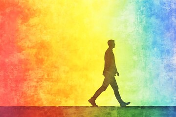 Steps Through Color Background.