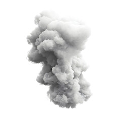 Realistic white smoke plume isolated transparent background vfx and special effects element