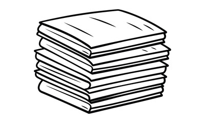 A stack of papers icon, outline, silhouette, vector, illustration, isolated on white background
