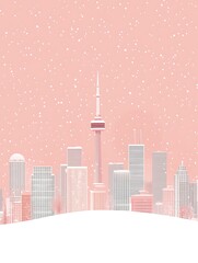 Fototapeta premium Skyscrapers in the city in winter.
