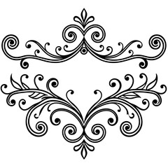Fototapeta premium Elegant Vintage Dividers: Ornate Swirls and Calligraphic Borders