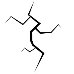 Hand drawn storm effects  wall  ground. lightning cracked glass.