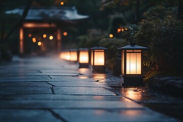 Path in the night, japan travel