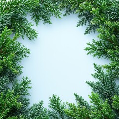 A picture of pine trees with snow on them and pine cones