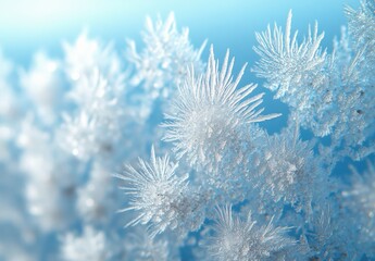 Fototapeta premium A close up of a snowflake with a blue background
