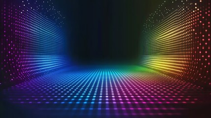 Abstract Colorful Grid Light Display Background