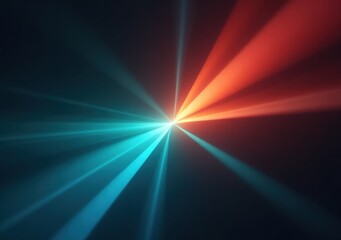 Bright rays of colored light converge in an abstract artistic display