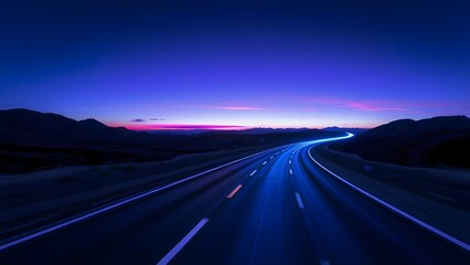 The allure of the open road, amplified by a striking display of neon colors, inviting exploration.