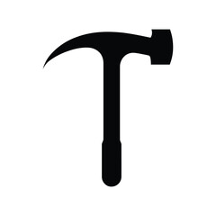Hammer icon, outline, silhouette, vector, illustration, isolated on white background.