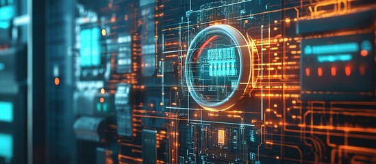 Obraz premium Digital energy meter interface.