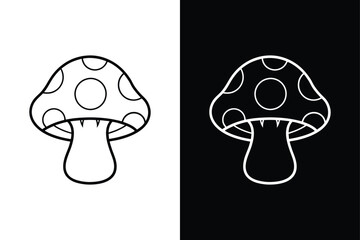 Mushroom Vector Line Art. Elegant Symbol for Any Background
