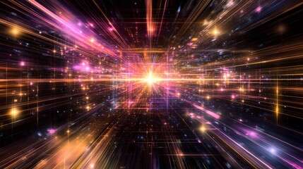 Fototapeta premium Futuristic Cityscape with Holographic Energy Patterns