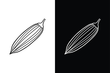 Flat Design Okra Icon. Simple Line Art for Web and Print