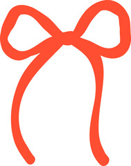 Retro Bow Ribbon Valentine Squiggle Flat Design