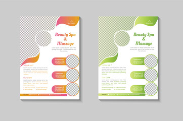 Beauty spa  treatment center  flyer template design 